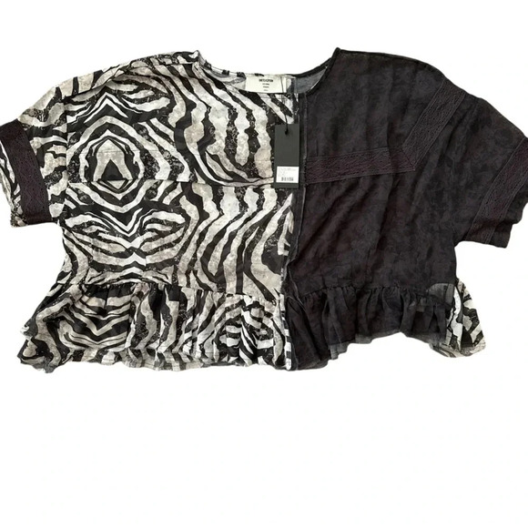 🌴 One Teaspoon NWT Ripple Night Dance Top SMALL oversized - Picture 2 of 9